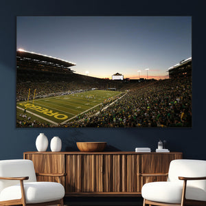 Oregon Ducks Football Team Print - Eugene Autzen Stadium