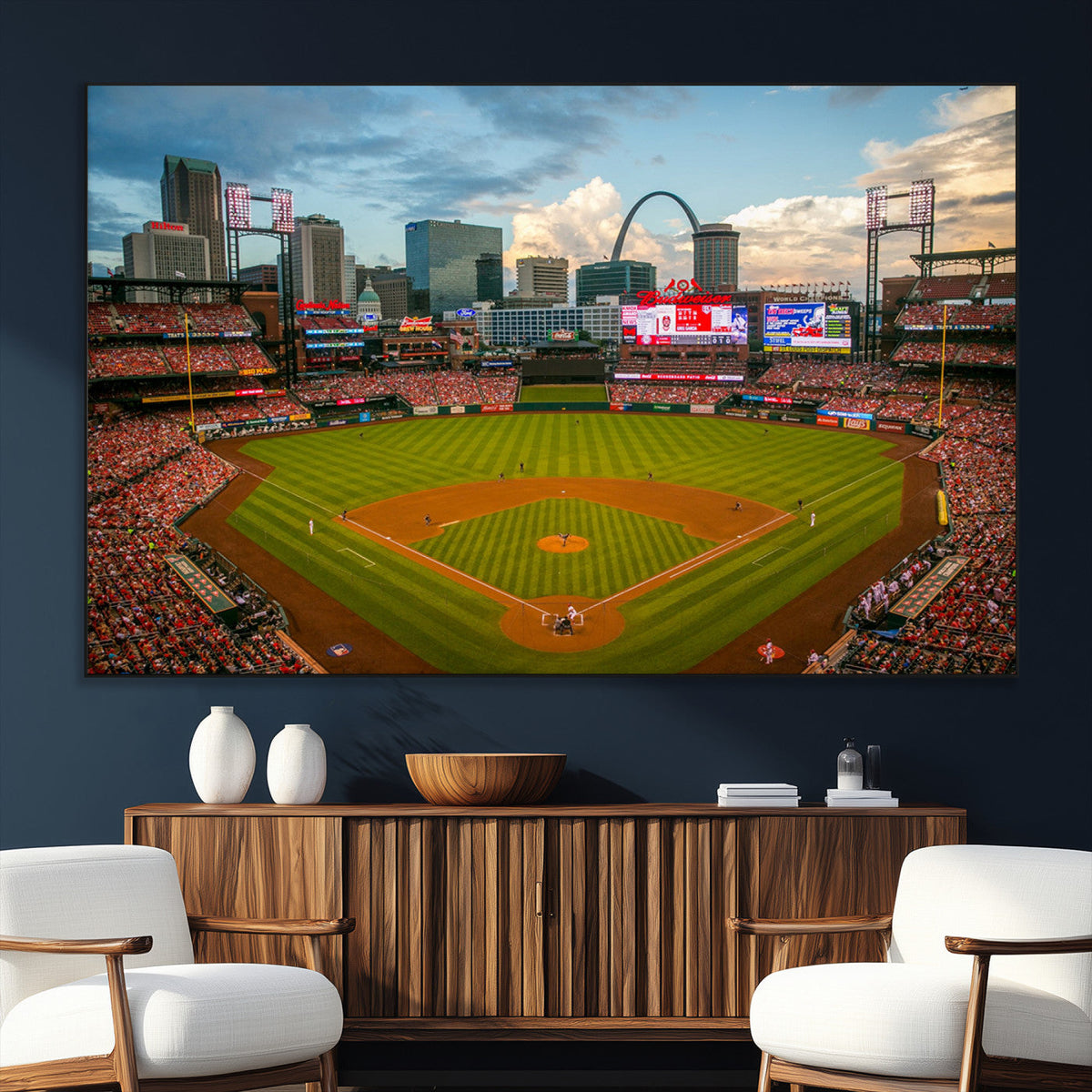 St. Louis Cardinals Baseball Team Print - Busch Stadium Wall