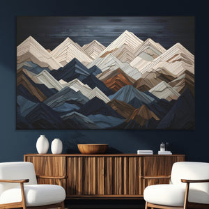 Mountain Wall Art – Modern Geometric Landscape Canvas Print,