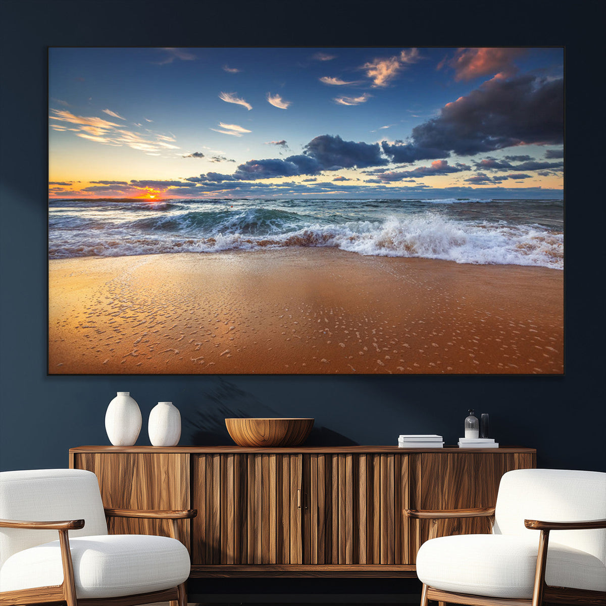 Beach Canvas Wall Art - Coastal Seascape Print for Living