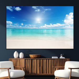 Blue Ocean Wall Art Canvas Print - Tranquil Ocean Paradise