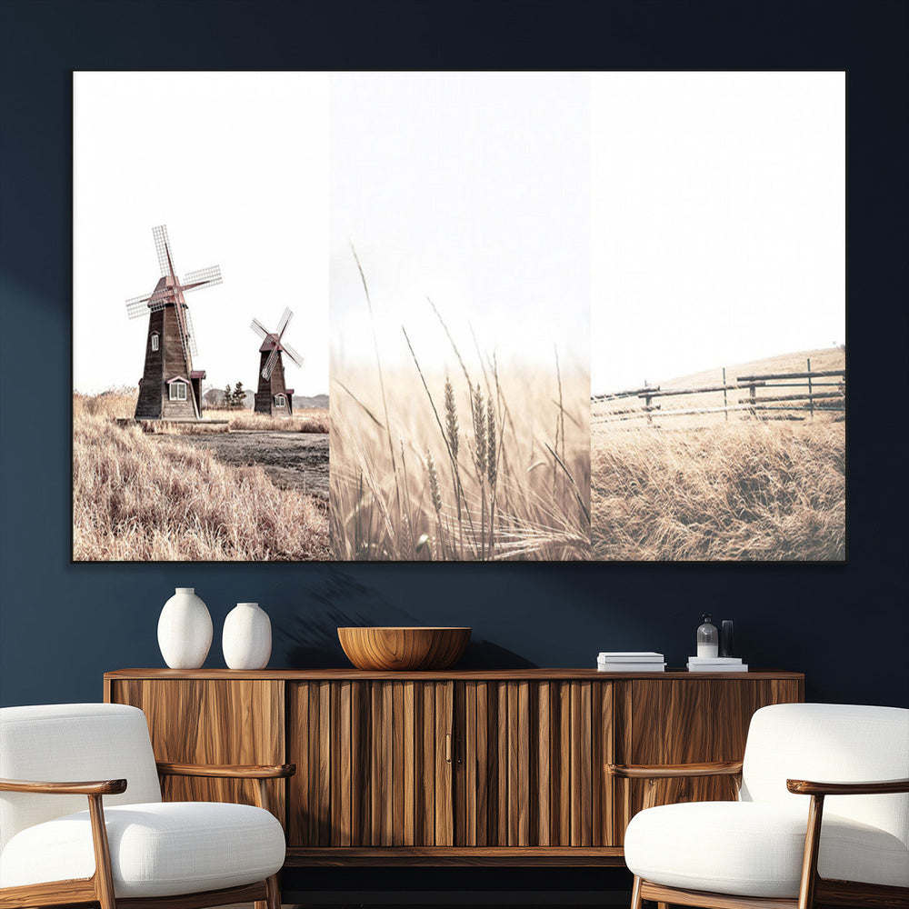 Farm Prints Set, Farmhouse Wall Art Canvas, Country House