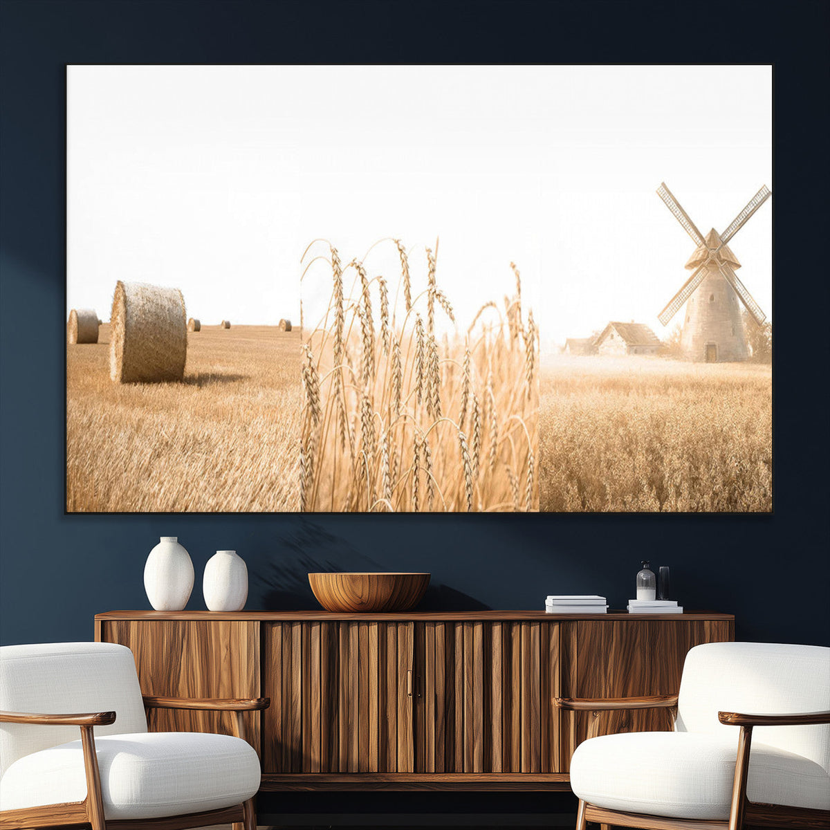 Vintage Farmhouse Triptych Wall Art – Giclée Canvas