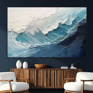 Ocean Wave Canvas Wall Art Print – Coastal Living Room Large
