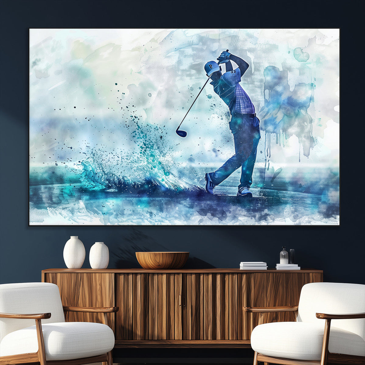 Golf Swing Wall Art Canvas Print - Sports-Inspired