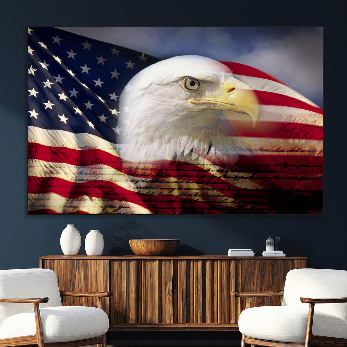 American Flag Eagle Symbol Wall Art, American Flag Eagle