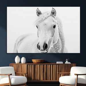 Majestic White Horse Wall Art | Ready to Hang and Framed |