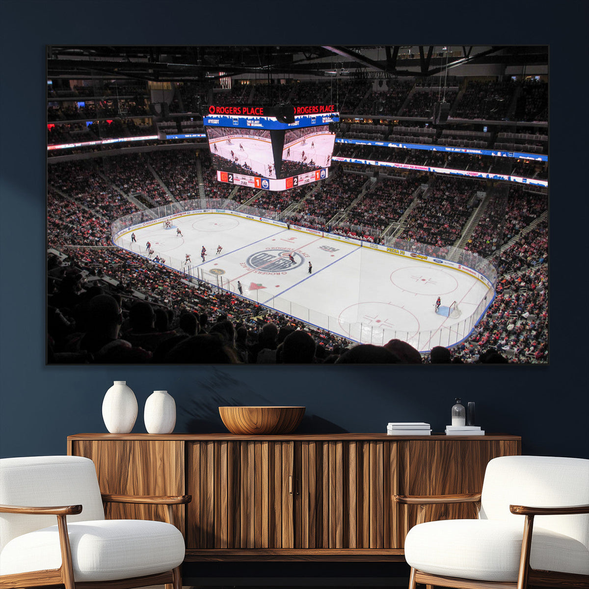 Rogers Place Edmonton Oilers Ice Hockey Stadium Wall Art,