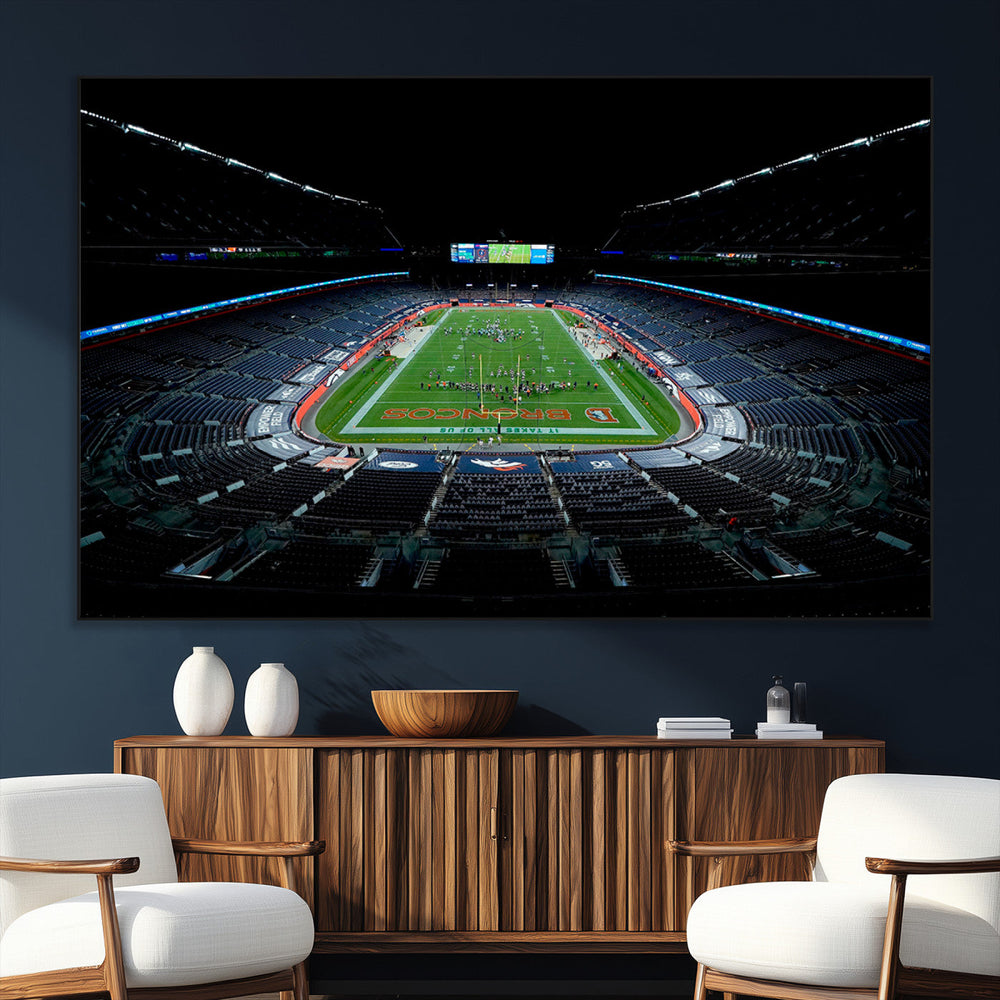 Denver Broncos Football Team Print Canvas- Denver Empower