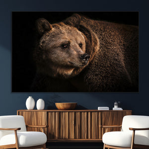 Wild Grizzly 399 Bear Canvas Wall Art Print, Bear Animal