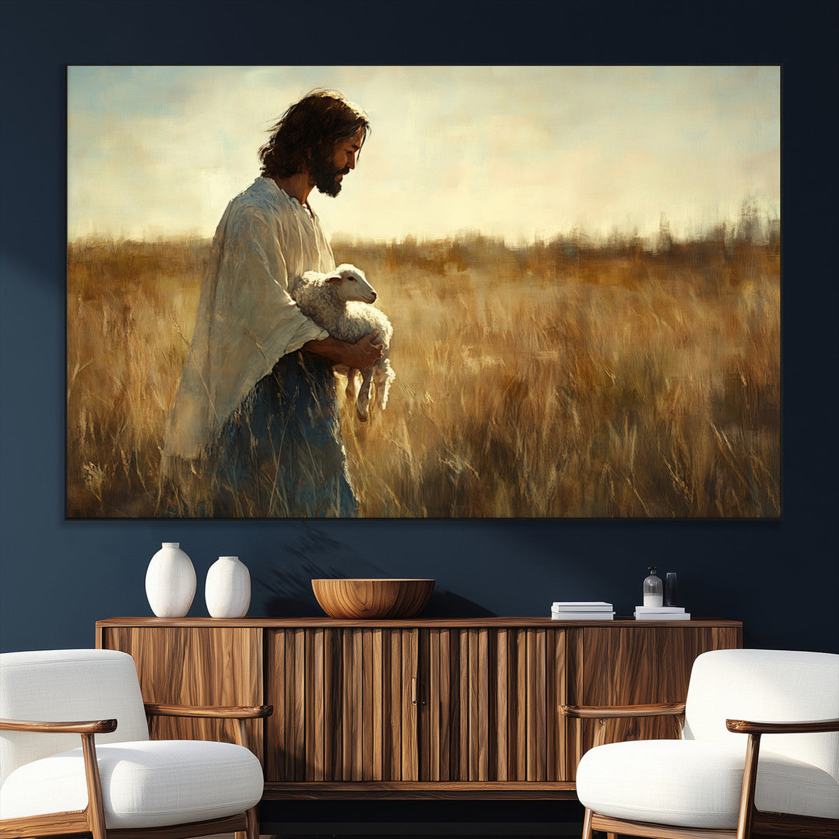 Jesus the Good Shepherd Wall Art Canvas Print -