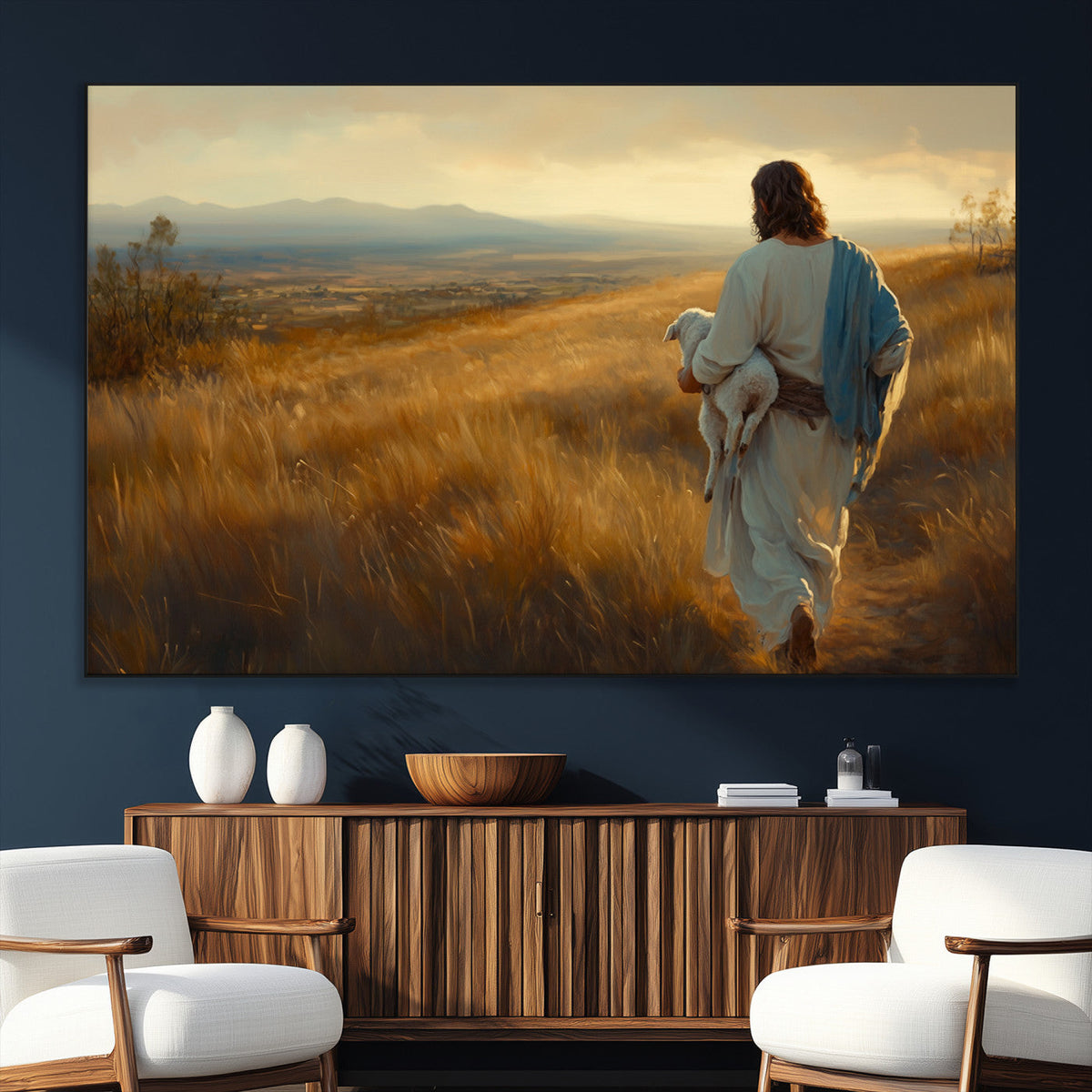 Jesus the Good Shepherd Wall Art Canvas Print -
