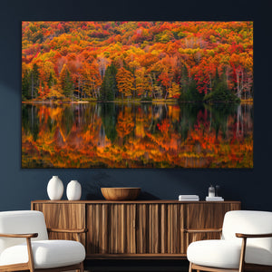Fall Foliage Wall Art - Autumn Reflection Canvas Print,