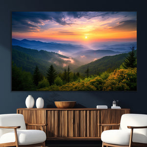 Majestic Mountain Sunrise Print | Landscape Wall Art |