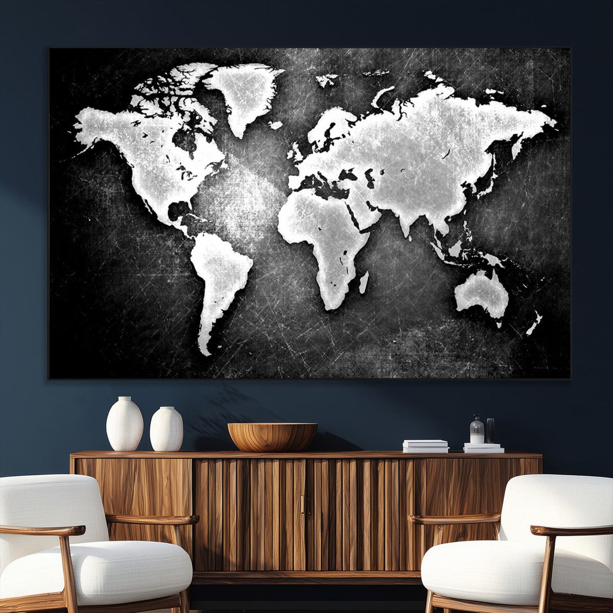 World Map Wall Art Canvas Print – Framed Wall Art for