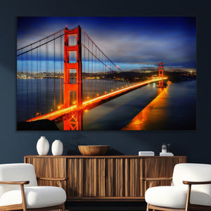 Large Wall Art San Francisco Canvas Print - Wonderful Golden