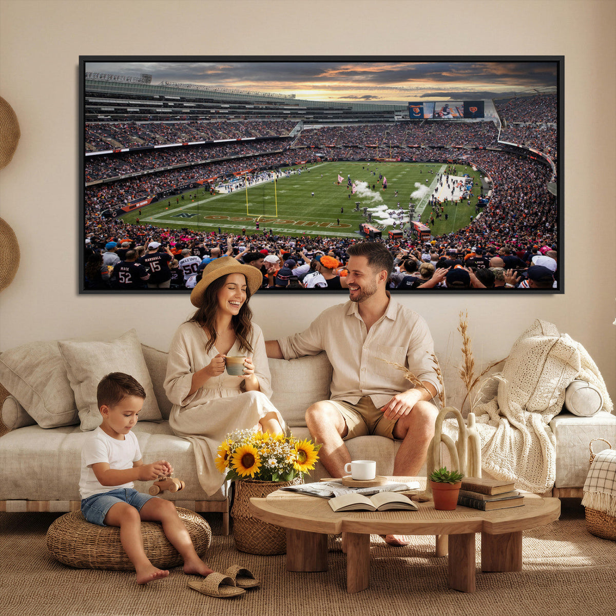 Chicago Bears Soldiers Field Wall Art Canvas Print – Framed