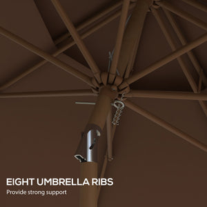 Outsunny 9' Patio Umbrella with Push Button Tilt and Crank