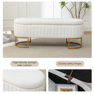 Storage Bench Bedroom Bench with Golden Metal Legs