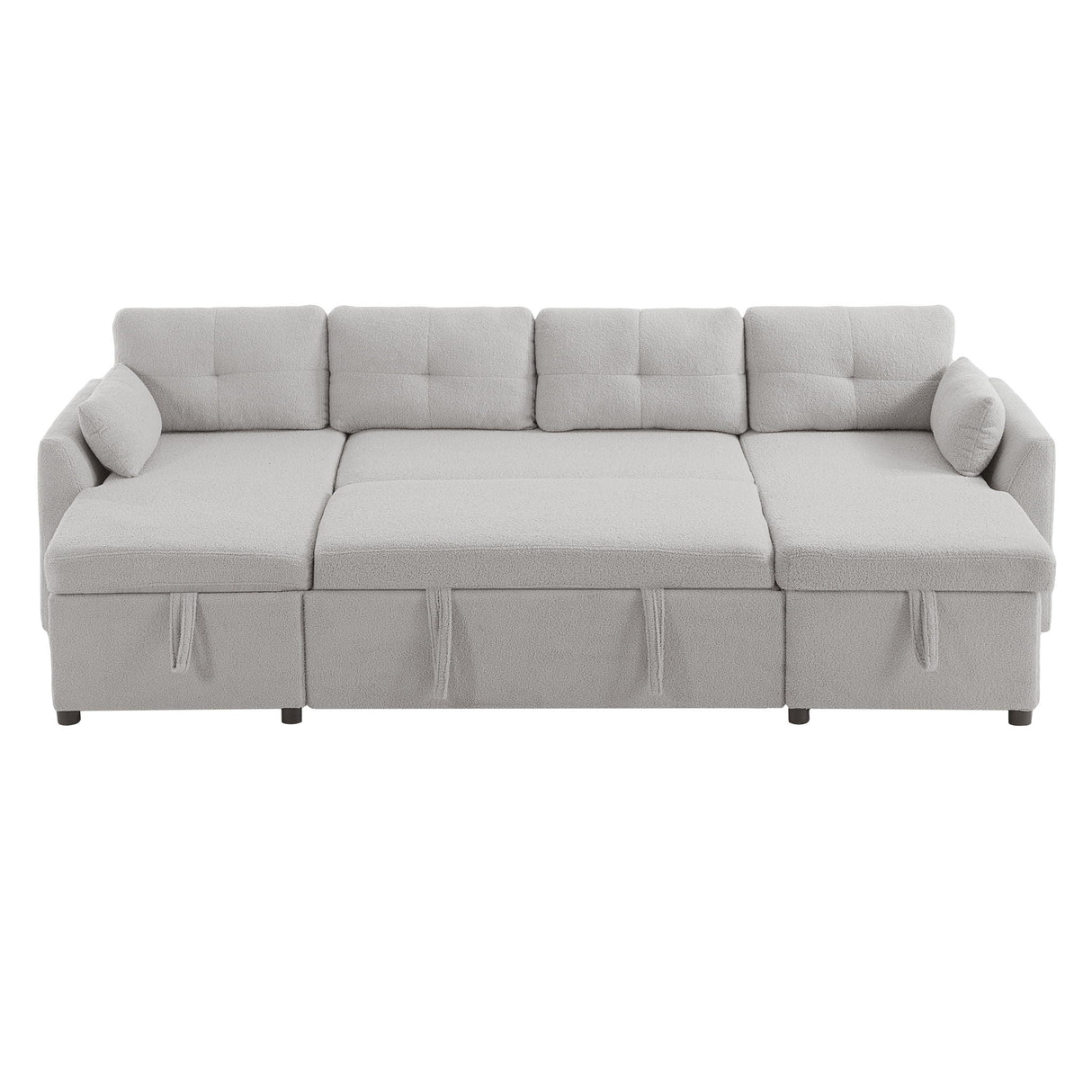 U-Shaped Sectional Sofa Bed With Storage And USB Ports
