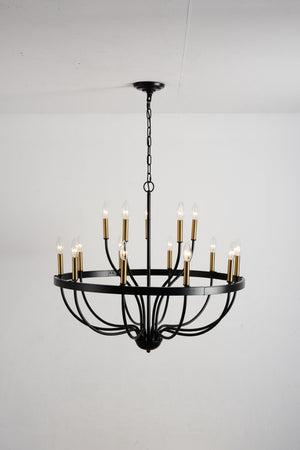 18-Light Industrial Iron Candle Chandelier