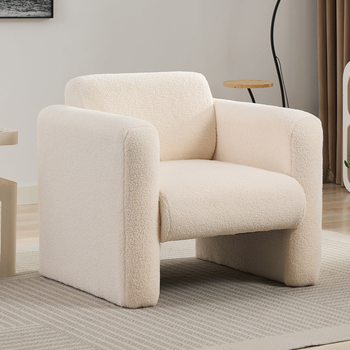 Marlowe Modern Sherpa Upholstered Comfy Reading Accent Chair