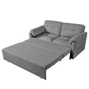 Convertible Pull Out Sofa Bed Queen Size, 3 In 1 With Side Storage