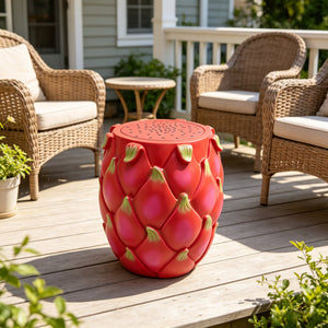 13.4" Oversized Resin Dragon Fruit Stool