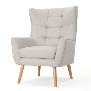 Club Chair With Rubberwood Legs