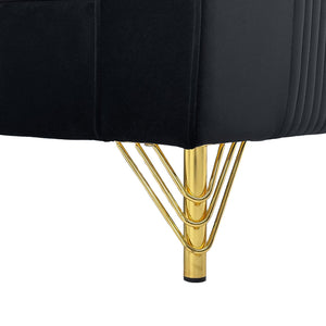 Black Velvet 2-Piece Sofa Set