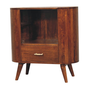 Cortez - T Bar Open Slot Cabinet - Dark Brown