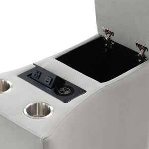 Emee - Console With USB - Gray Corduroy