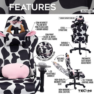 TS85 Cow Print LUXX Series Gaming Chair