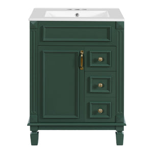 Bathroom Vanity With Sink, Compact Cabinet & 2 Drawers And Adjustable Shelf