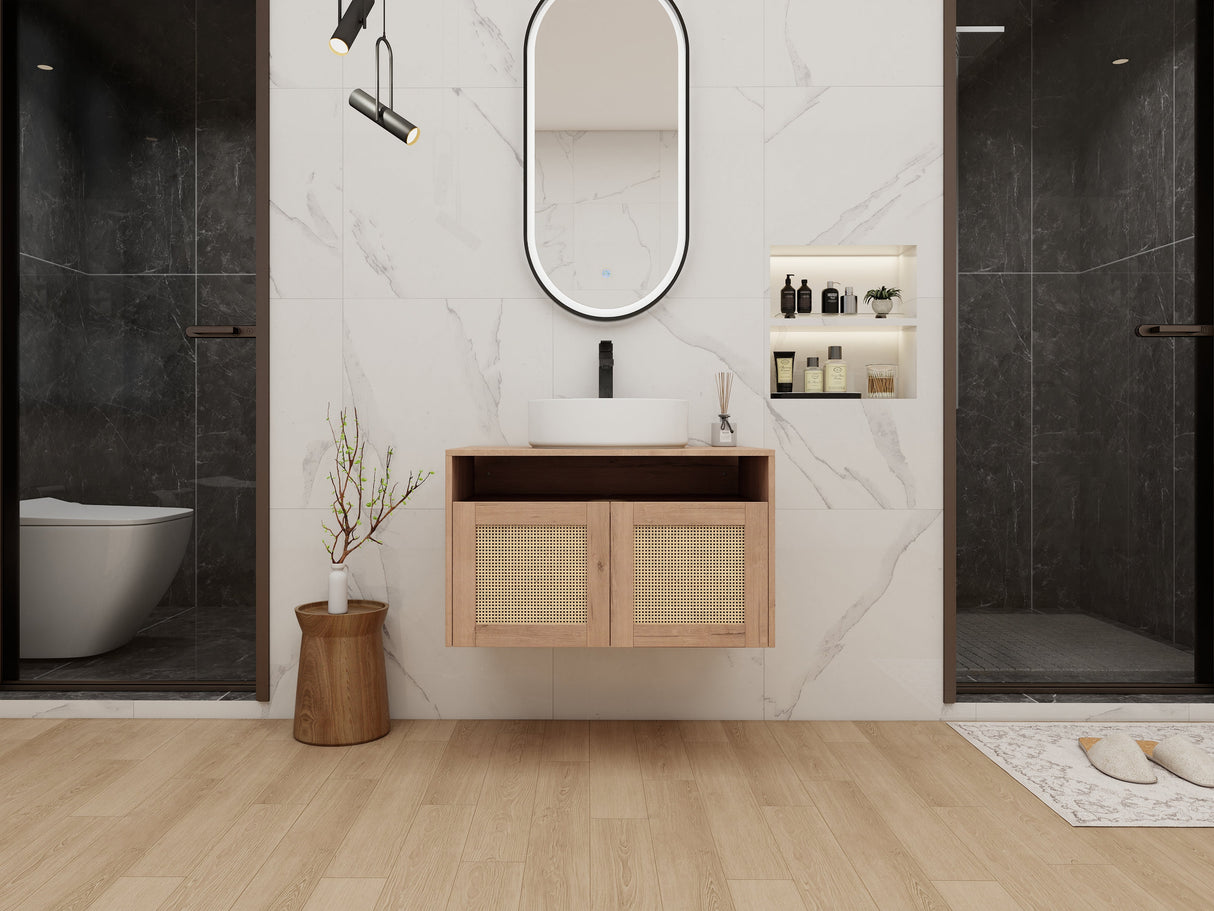 30" Bathroom Vanity with Ceramic Art Sink