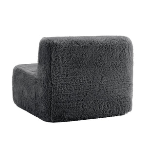Aviana Armless Sofa with Pillow Plush Fabric - Dark