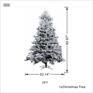 7 Ft Snow-Flocked PE/PVC Hybrid Christmas Tree