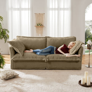 Modern Slipcovered 2-Seat Sofa Couches for Living Room