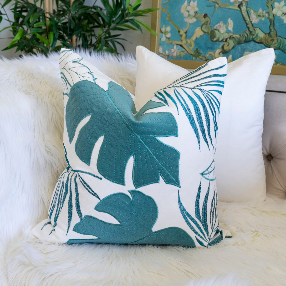 Autumn Vibes Leaf Accent Pillow