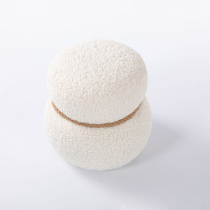 Snowman Stool With Cushion And Solid Wood Frame