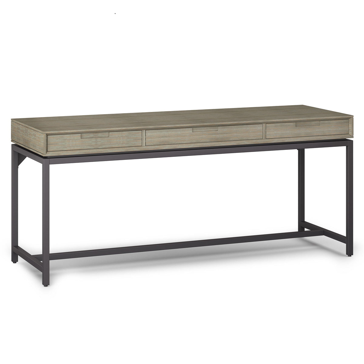 Mid Century Wide Writing Desk with Three Drawers - Multiple Colors