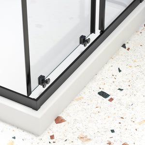 Sliding Shower Door with 1/4" Tempered Clear Glass, 34.625 in. x 72 in.