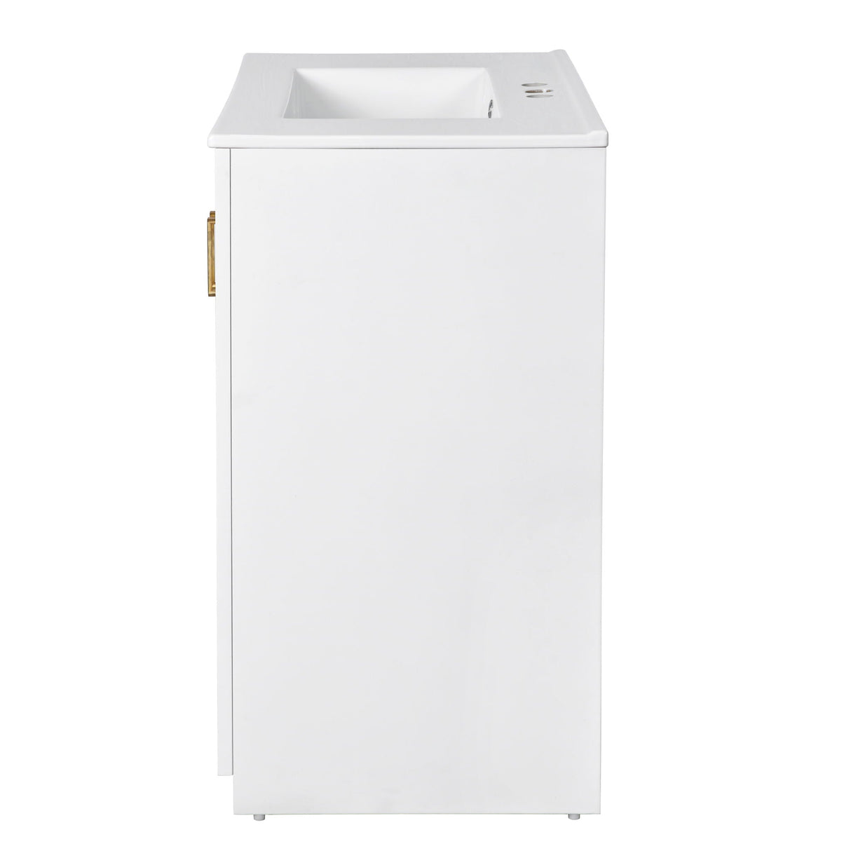 Ceramic Sink Combo, Freestanding Vanity Set With 3 Drawers & Soft Closing Doors