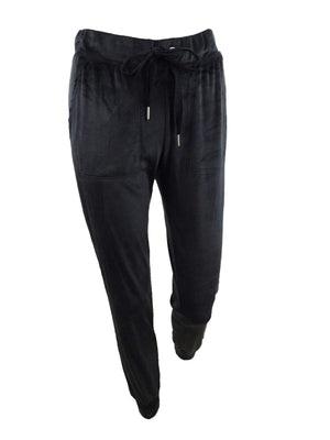 Planet Gold Juniors' Velour Jogger Pants (L, Black Beauty)