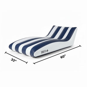Mediterranean Stripe Lounger, 1 Piece, 60x32 Inch Blue