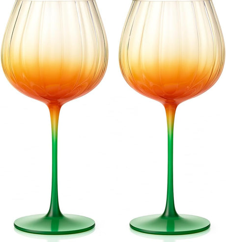 Sculpted Pumpkin Stemware – Set of 2