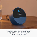 Amazon Echo Spot, an Alexa device (newest model), Great for nightstands, offices and kitchens, Smart alarm clock, Glacier White