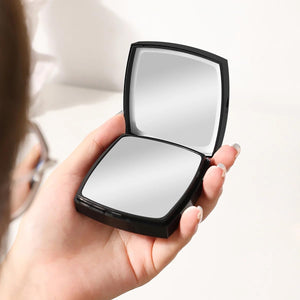 Black 1x/3x Magnifying Rechargeable LED Compact Makeup Mirror