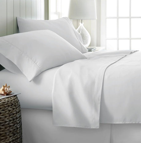 4-Piece 100% Cotton Sheet Set – 300 Thread Count Soft, Breathable, Naturally Cool Sheets with 18" Deep Pockets
