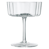 Flower Wave Coupe Cocktail Colored Glasses | Set of 2 | Clear